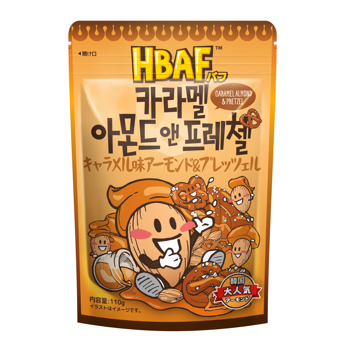 HBAF キャラメル味アーモンド&プレッツェル 110g Caramel Almond & Pretzel