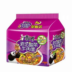 康師傅 老壇酸菜牛肉麺 Kang Shi Fu Lao Tan Suan Cai Beef Noodle (117g × 5p)