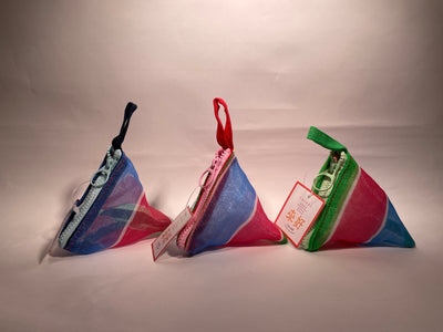 Fisherman net pattern triangular coin case red