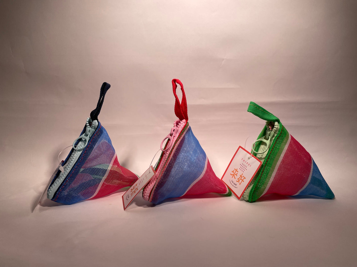 渔网纹三角零钱盒蓝色