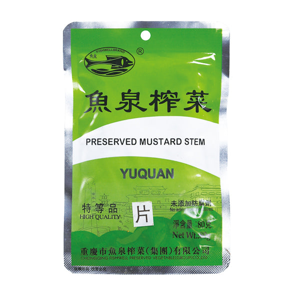 魚泉搾菜 特等品(ザーサイ スライス 味付)80g Za Cai Slice