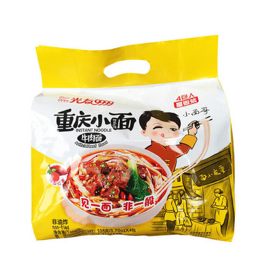 光友 重慶小麺 牛肉味(袋)105g x 4-pack Chonqin Beef Noodle