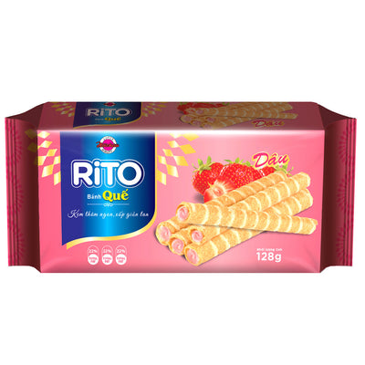 RITO クレープスティック イチゴ 128g Crepe Stick Strawberry
