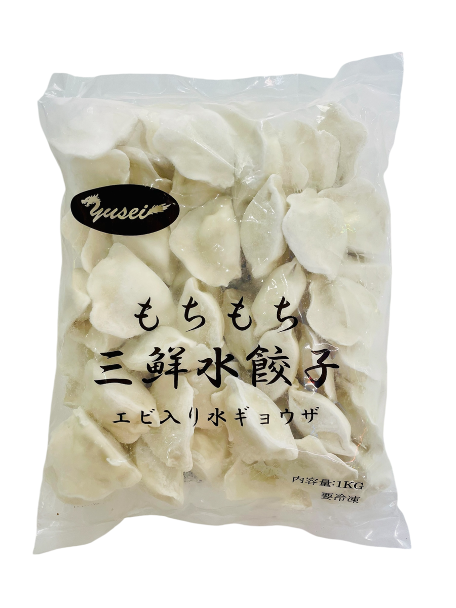 Frozen もちもち三鮮水餃子(エビ入り)1kg Chinese Shrimp Dumpling