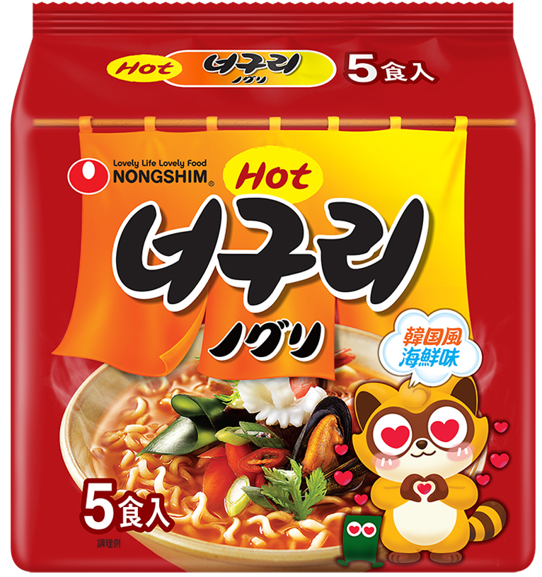 Nongshim ノグリラーメン（辛口、韓国風海鮮味）120g x 5-pack – 亜州