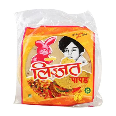 LIJJAT プレーンパパド(胡椒なし) 200g Plain Papad