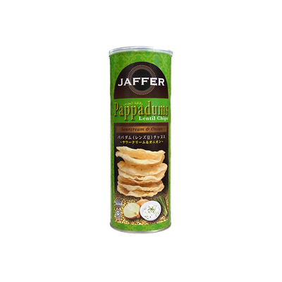 JAFFER パパダムチップス サワークリーム&オニオン 60g Papadum's Lentil Chips Sour Cream & Onion
