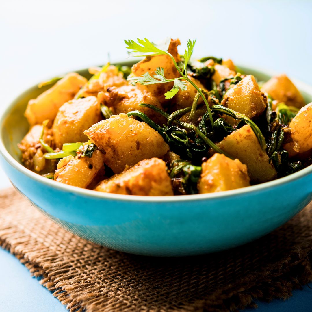 アルー カスリ メティ（インドのジャガイモ炒め）