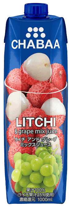 Chabaa 100% ミックスジュース ライチ 1L Mix Juice Lychee