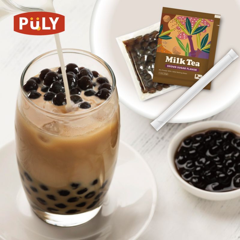 プーリータピオカドリンク (Boba Tea) 黒糖 Brown Sugar Flavor