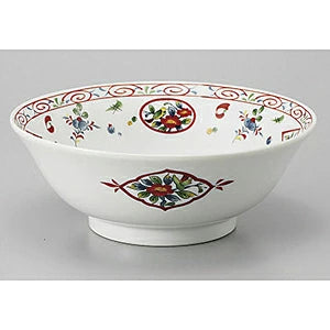 赤絵花鳥柄 19.3cm丼