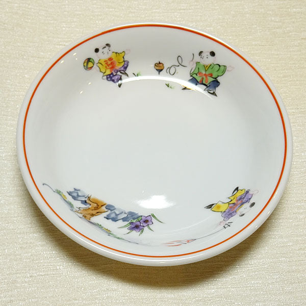 色絵唐子 深皿 14㎝