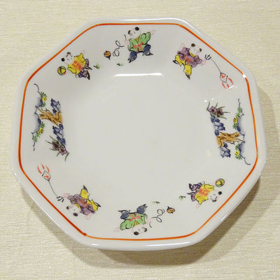 色絵唐子 八角高台 18.8㎝