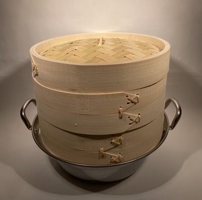 中式竹蒸笼+锅具21cm