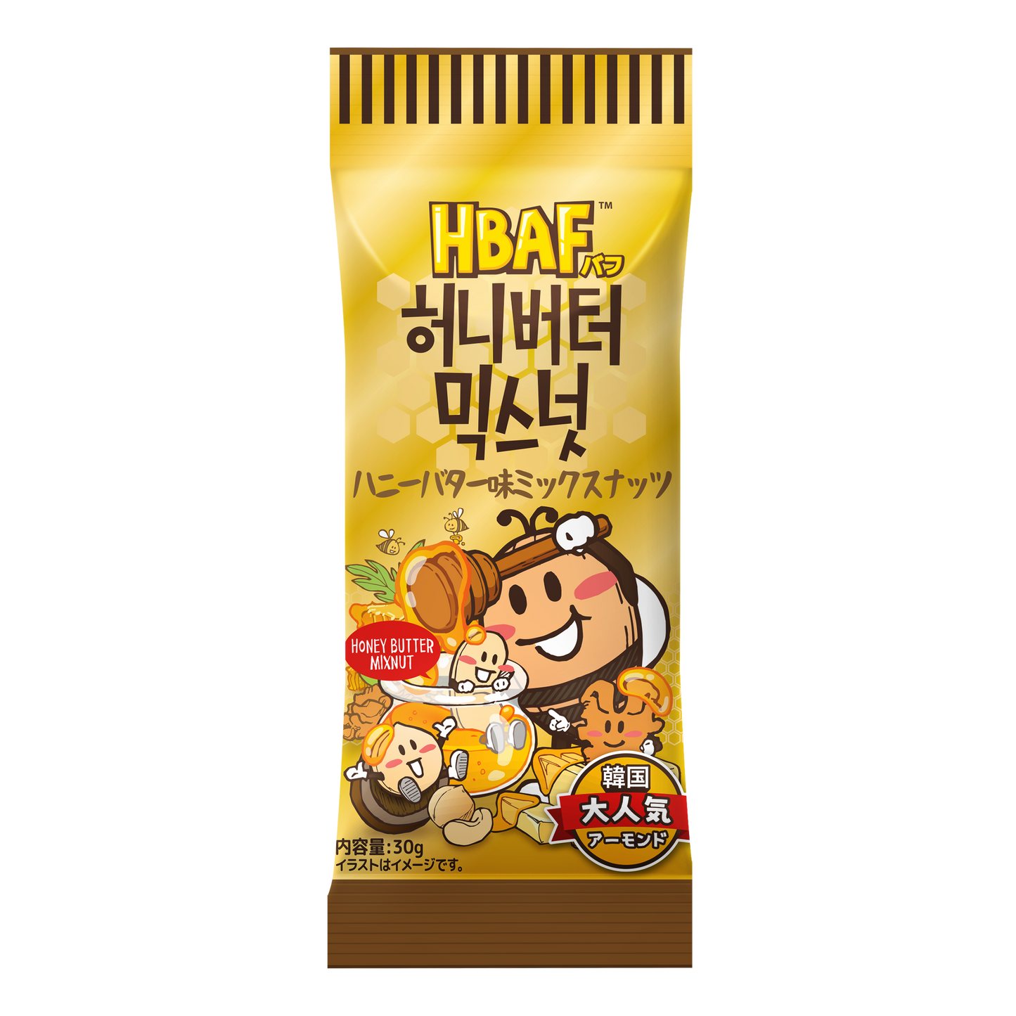 HBAF ハニーバター味ミックスナッツ 30g Honey Butter Mixed Nuts
