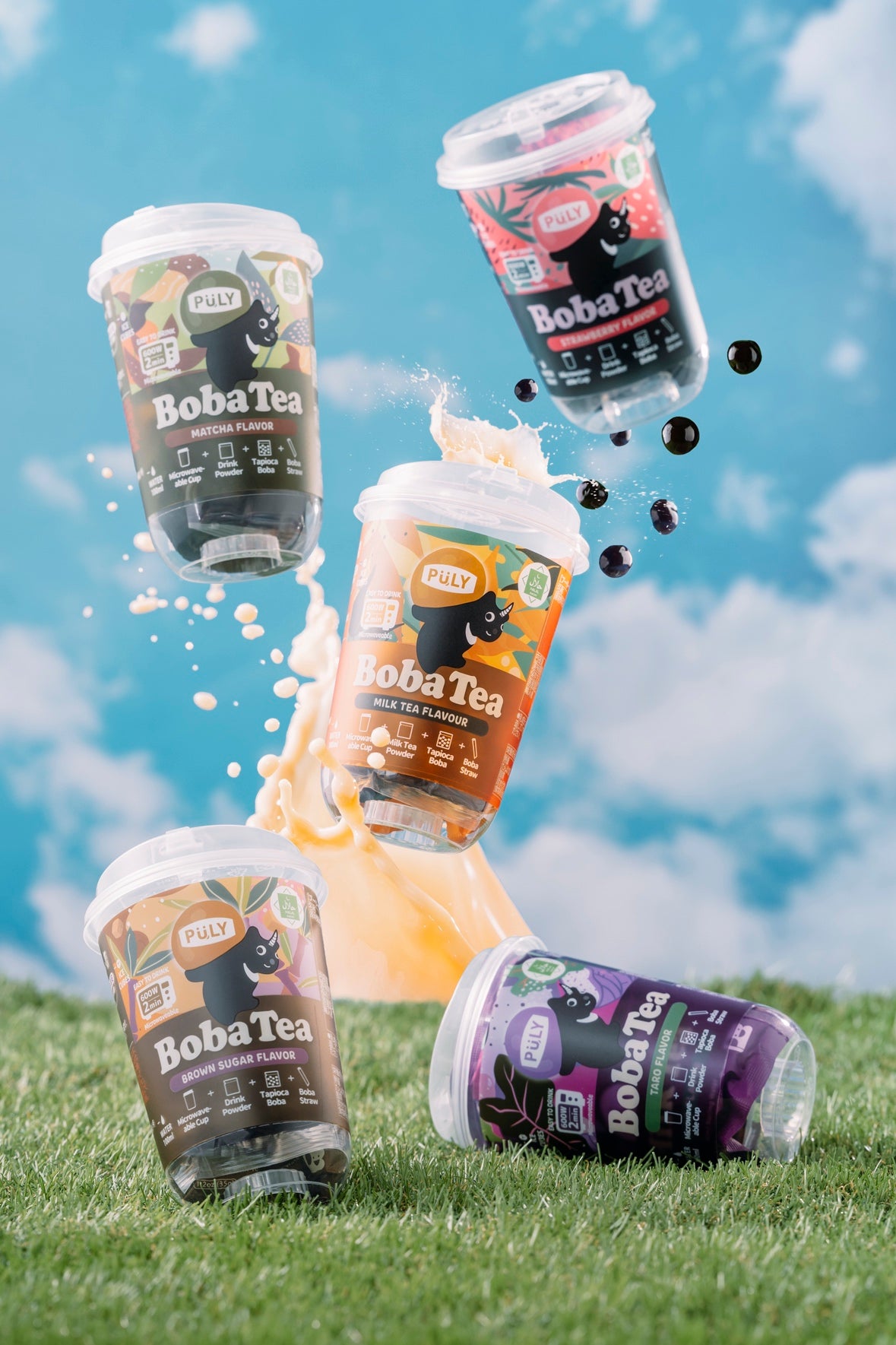 プーリータピオカドリンク (Boba Tea) ミルクティ Pu:Ly Milk Tea Flavour