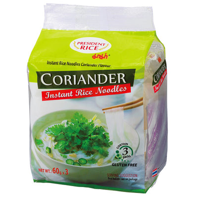 President Rice フォーパクチー 180g x 3p Coriander Instant Rice Noodles