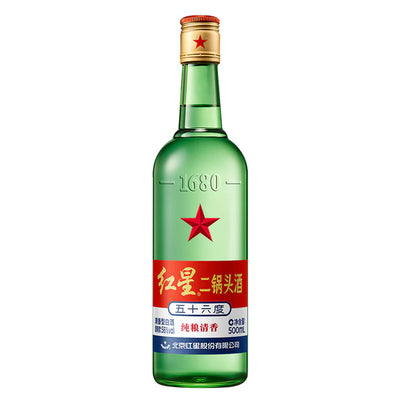 紅星二鍋頭（白瓶56度, 白酒, Baiju）500ml
